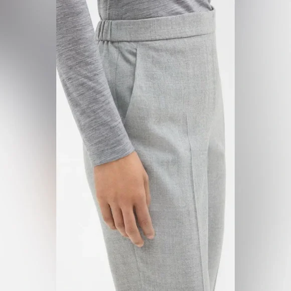 Theory Sleek Flannel Treeca Pull On Pant In Light Heathered Grey